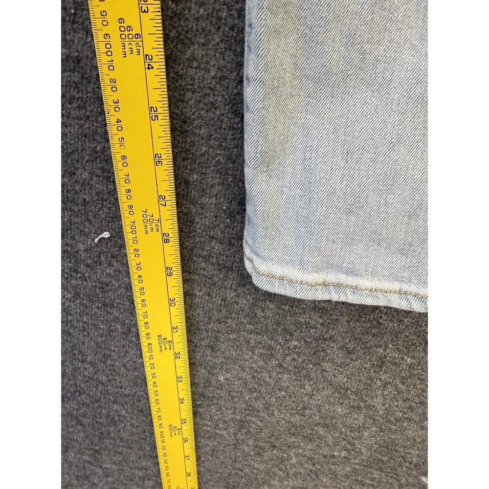 Mens 33x32 H&M Denim Skinny Distressed Jeans Light Wash Coupe Moulante Mid Rise - Picture 7 of 16